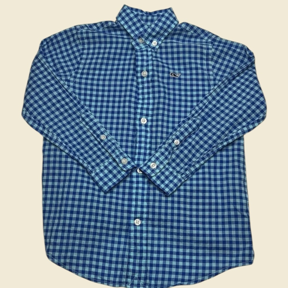 Vineyard Vines Blue and Navy Checkered Shirt